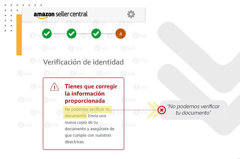 verificación de documentos Amazon